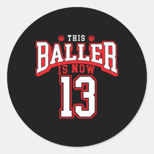 Sticker Rond 13e anniversaire Bysketbyll Lover 13 ans Anniversa