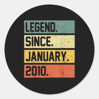 Sticker Rond 13e anniversaire Cadeau 13 ans légende depuis janv