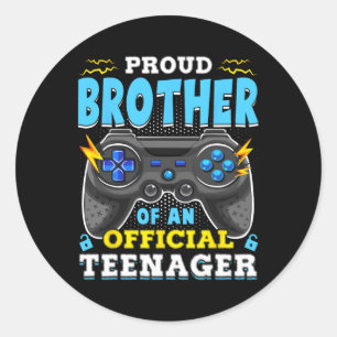 Sticker Rond 13e anniversaire Fière Frère Officiel Adolescent V