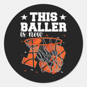 Sticker Rond 13e anniversaire garçons de basket-ball