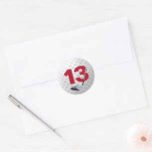 Sticker Rond 13e anniversaire Golf Ball Design