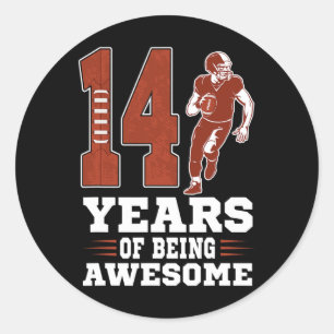 Sticker Rond 14 Ans D'Être Un Garçon Magnifique 14e Anniversair