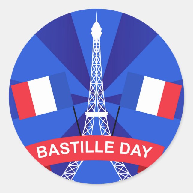 Sticker Rond 14 juillet Fête Nationale Française (Devant)
