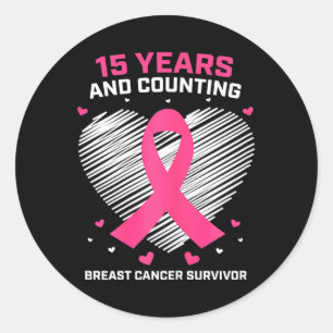Sticker Rond 15 ans Cancer Cadeaux gratuits 15 ans Cancer du se