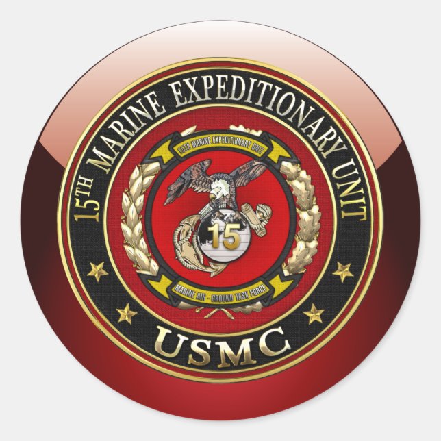 Sticker Rond 15e unité expéditionnaire maritime (15e UEM) [3D] (Devant)