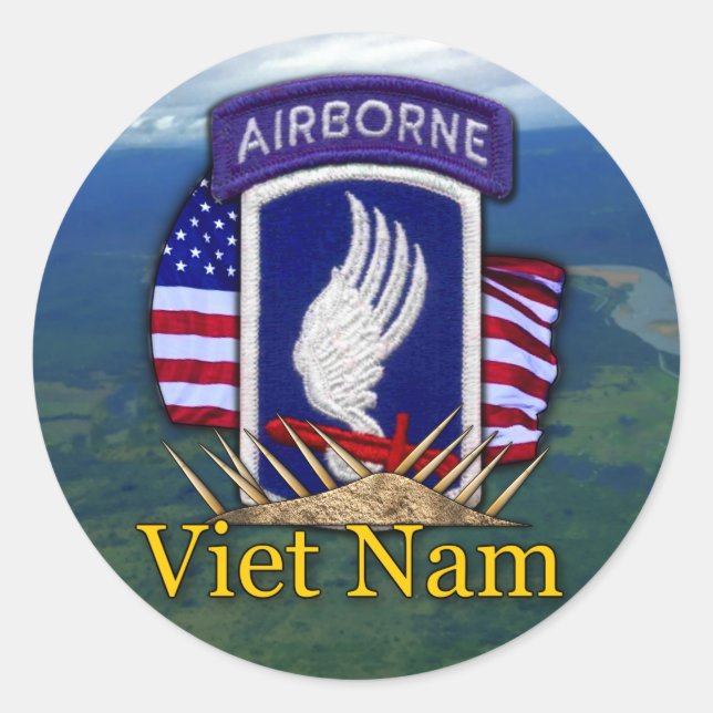 Sticker Rond 173e brigade aéroportée ABN anciens combattants vi (Devant)