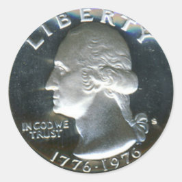 Sticker Rond 1776-1976 Bicentennial Drummer Quarter Dollar