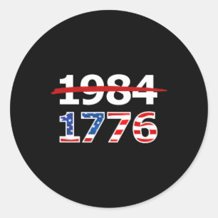 Sticker Rond 1776 American Patriot Design Company résiste 1984