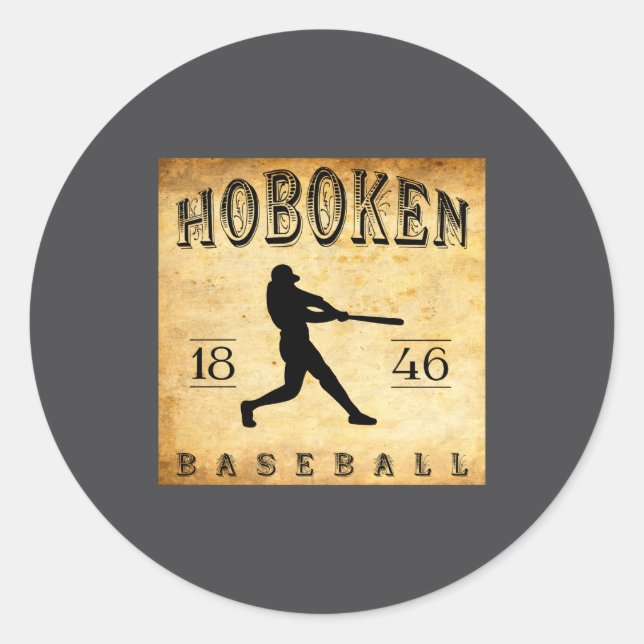 Sticker Rond 1846 Hoboken New Jersey Baseball  (Devant)