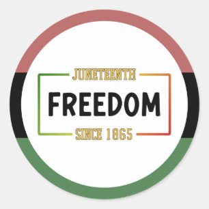 Sticker Rond 1865, 1865, fête de la liberté noire