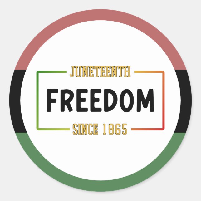 Sticker Rond 1865, 1865, fête de la liberté noire (Devant)
