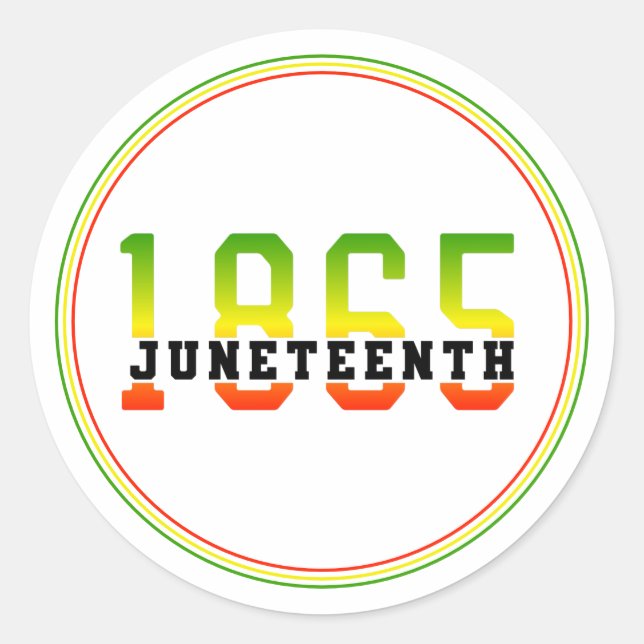 Sticker Rond 1865, 1865, fête de la liberté noire (Devant)