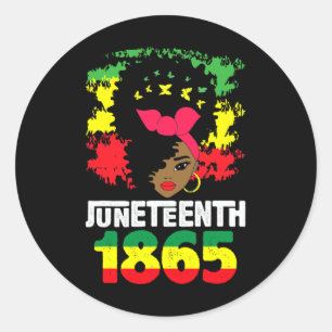 Sticker Rond 1865, 1865, Melanin Black Girlwo
