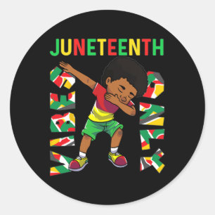 Sticker Rond 1865 Dabbing Vibes Uniquement Noir Africain B