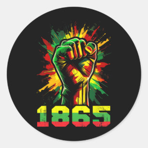 Sticker Rond 1865 Histoire des Noirs Afrique Amérique libre