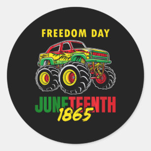 Sticker Rond 1865 Junte Histoire des Noirs Garçons Tee Monster