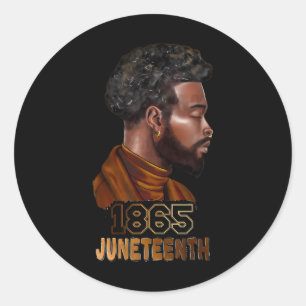 Sticker Rond 1865 Melanin Afro Black Men Bla