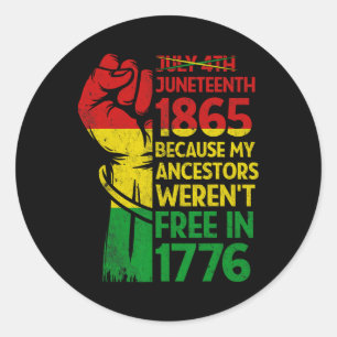 Sticker Rond 1865 Melanin noir patriotique africain n°