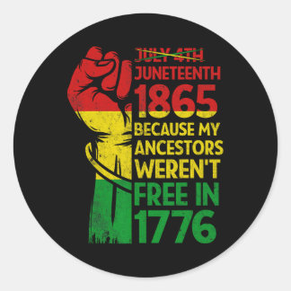 Sticker Rond 1865 Melanin noir patriotique africain n°