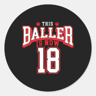 Sticker Rond 18e anniversaire de basketball Lover 18 ans Annive