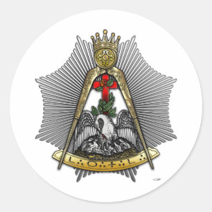 Sticker Rond 18ème Degré : Chevalier du rose Croix