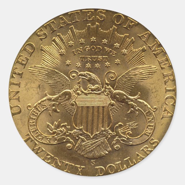 Sticker Rond 1904 Vingt dollars pièce, dossier (queues) ou 20 $ (Devant)