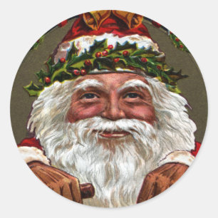 Sticker Rond 1909 Le Père Noël Dangling Cadeaux