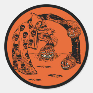 Sticker Rond 1920 Halloween Conjuring Specter Classic Round St
