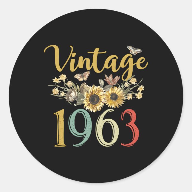 Sticker Rond 1963 60Ème Étonnant Depuis 1963 (Devant)