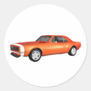 Sticker Rond 1967 Camaro SS : Finition orange : modèle 3D :
