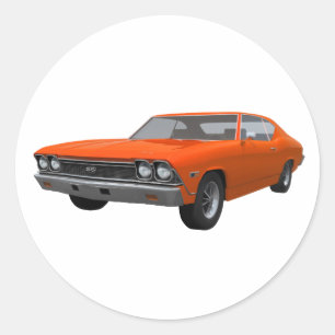 Sticker Rond 1968 Chevelle SS : Finition orange