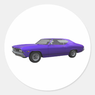 Sticker Rond 1968 Chevelle SS : Finition violette