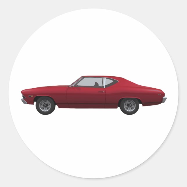 Sticker Rond 1969 Chevelle SS : Candy Apple Finish (Devant)