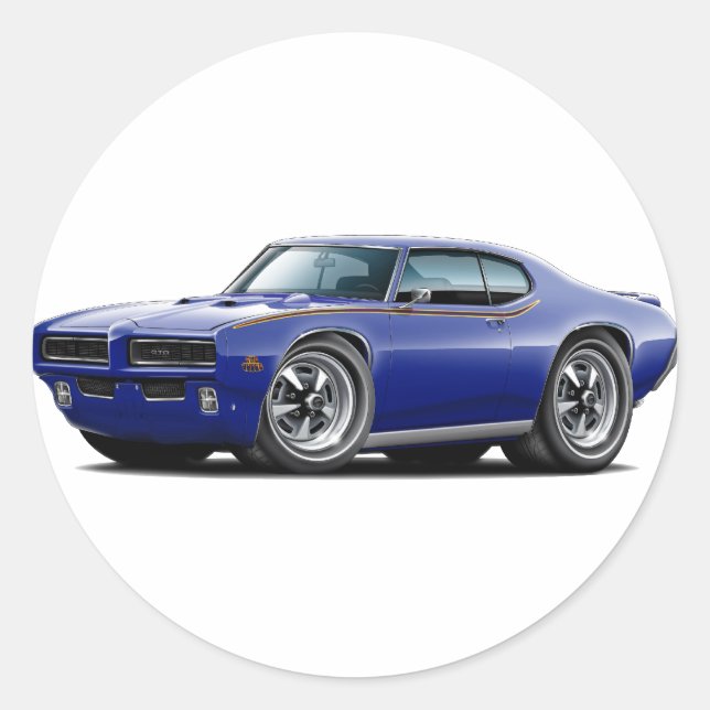 Sticker Rond 1969 GTO Juge Dark Blue Hidden Headlight Car (Devant)
