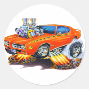 Sticker Rond 1969 GTO Juge Orange Car