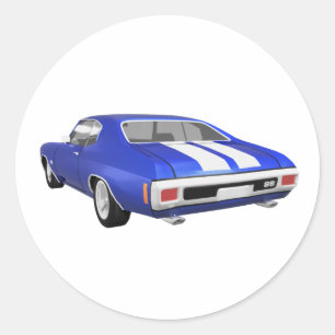 Sticker Rond 1970 Chevelle SS : Finition bleue :