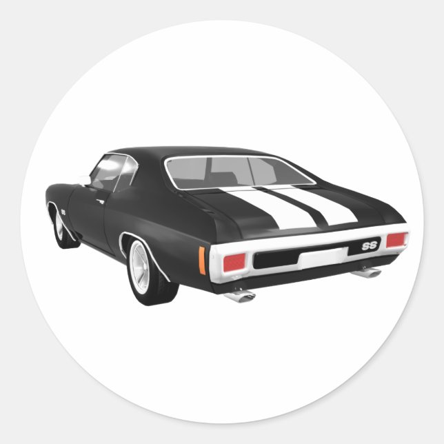 Sticker Rond 1970 Chevelle SS : Noir Finish : (Devant)