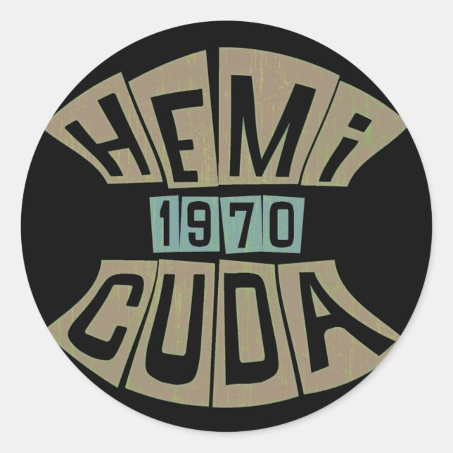 STICKER ROND 1970 HEMI CUDA (Devant)