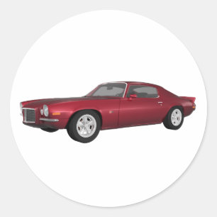 Sticker Rond 1972 Camaro : Muscle Car : Candy Apple Finish :