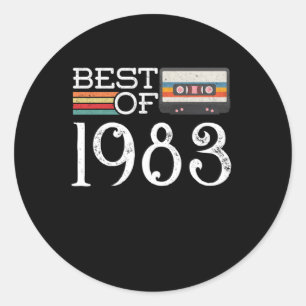 Sticker Rond 1983 Vintage 37 e Anniversaire Cadeau