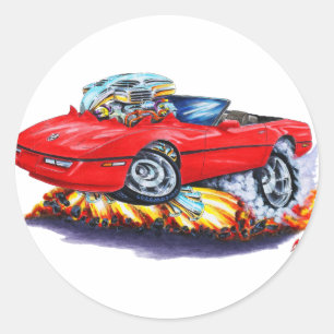Sticker Rond 1984-93 Corvette Red Convertible