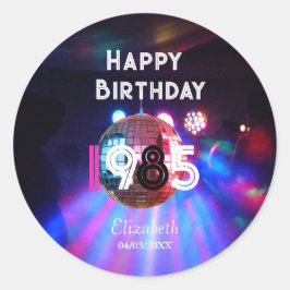 Sticker Rond 1985 Disco Ball 40ème anniversaire