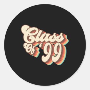 Sticker Rond 1999 Cl Réunion Rétro Cl De 99 Diplômés Du Lycée