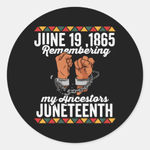 Sticker Rond 19 juin 1865 Souvenir de mes ancêtres Jundixième