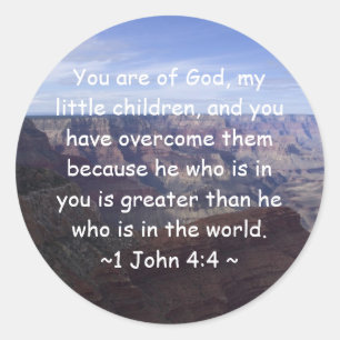 Sticker Rond 1 John 4:4 Petit