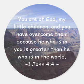 Sticker Rond 1 John 4:4 Petit