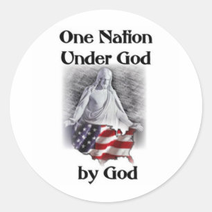 Sticker Rond 1 nation sous Dieu