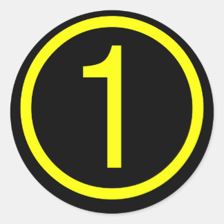 Sticker Rond 1 numéro un