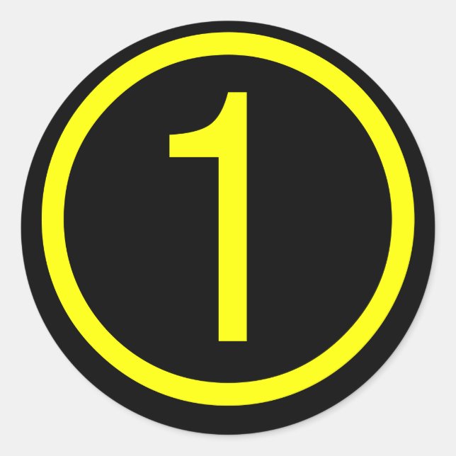 Sticker Rond 1 numéro un (Devant)