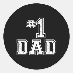 Sticker Rond 1 Papa Numéro Une Fête des pères Papa